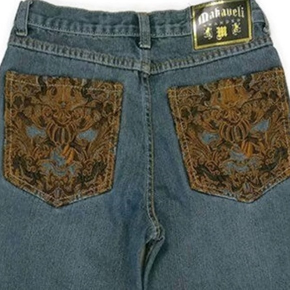 Vintage Makaveli Blue Jeans Size 14 - Picture 3 of 7